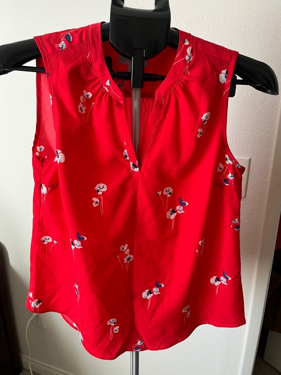 Charter Club Tops - Charter Club Red Floral Sleeveless V-Neck Shell Top